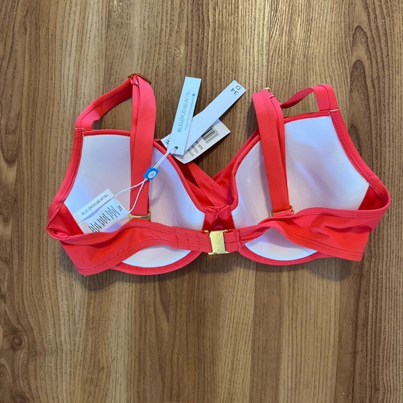 Blue Rod Beattie Shortcake Underwire Molded Bikini Swim Top Sz 34D - Picture 2 of 5